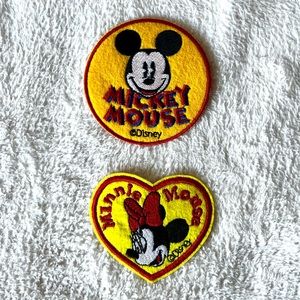 Mickey and Minnie Mouse Iron on Patches - Set of 2